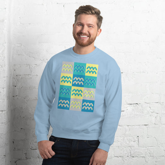 Aquarius color-block unisex sweatshirt
